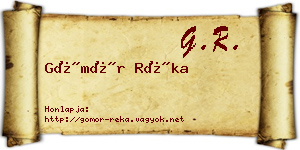 Gömör Réka névjegykártya